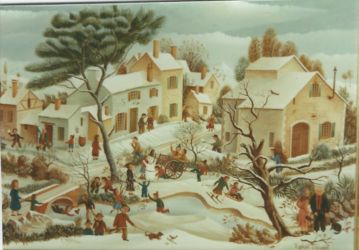 (79)- Neige sur la Génétouze-Vendée-1970- hsb 24x35 cm. (79)- Neige sur la Génétouze-Vendée-1970- hsb 24x35 cm.