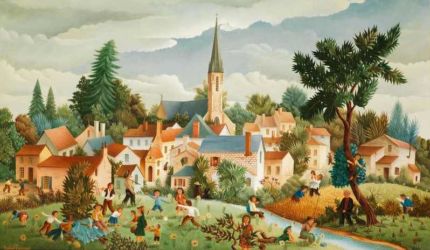 (81)- Les joies de la Campagne par Raphael Toussaint -1970- hsb 33x55 cm (81)- Les joies de la Campagne par Raphael Toussaint -1970- hsb 33x55 cm.sur artnet