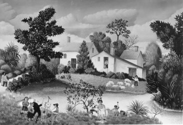 (104)- Autour de la Mare - Le peintre au travail-1971- hsb 24x35 cm. (104)- Autour de la Mare - Le peintre au travail-1971- hsb 24x35 cm.