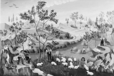(136)- La rencontre des Bergers-1972- hsb 16x24 cm. (136)- La rencontre des Bergers-1972- hsb 16x24 cm.