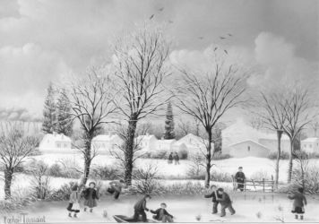 (361)-Paysage de neige au ciel bleu-1978-19x27 cm. (361)-Paysage de neige au ciel bleu-1978-19x27 cm.