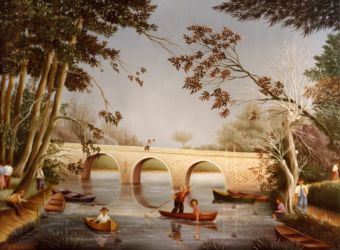 (377)- Le vieux Pont aux trois arches-1978-hsb 24x35 cm. (377)- Le vieux Pont aux trois arches-1978-hsb 24x35 cm.