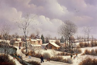 (501)-Les Coux Flochaux sous la neige-1982-24x35 cm. (501)-Les Coux Flochaux sous la neige-1982-24x35 cm.