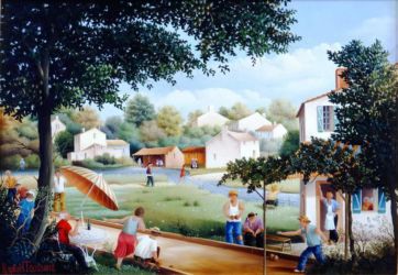 (H.B-603)- Auberge du moulin – La Partie de boules N° 1 – 1986 – 5P (H.B-603)- Auberge du moulin – La Partie de boules N° 1 – 1986 – 5P