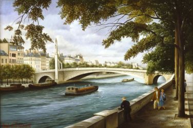 (648)-Paris-Le Pont de la Tournelle-1989-hsb de 24x35 cm. (648)-Paris-Le Pont de la Tournelle-1989-hsb de 24x35 cm.