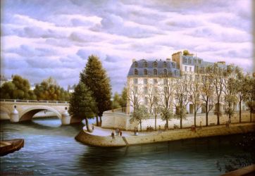 (651)- Paris-La pointe de l'Ile Saint Louis-1989-hsb 24x35 cm. (651)- Paris-La pointe de l'Ile Saint Louis-1989-hsb 24x35 cm.