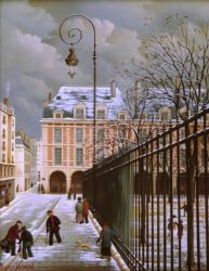 (652)-Paris-La Place des Vosges-1989- hsb de 35x27 cm. (652)-Paris-La Place des Vosges-1989- hsb de 35x27 cm.