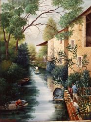 (680)- La Garette-Dans la Venise verte-1990-hsb 35x27 cm. (680)- La Garette-Dans la Venise verte-1990-hsb 35x27 cm.
