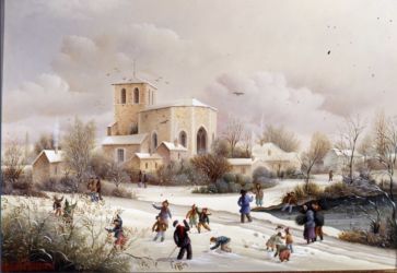 (706)- Simon la Vineuse-Paysage sous la neige-1991-hsb 24x35 cm. (706)- Simon la Vineuse-Paysage sous la neige-1991-hsb 24x35 cm.