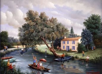 (722)- Dans le Marais poitevin-Le vieux Saule-1993-hsb 24x35 cm. (722)- Dans le Marais poitevin-Le vieux Saule-1993-hsb 24x35 cm.