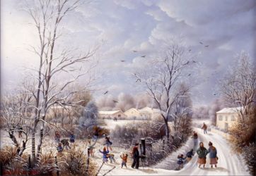 (729)- Sur la route du Beigon-Basset-Neige-1994-hsb 24x35 cm. (729)- Sur la route du Beigon-Basset-Neige-1994-hsb 24x35 cm.