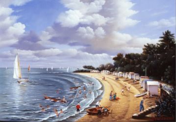 (793)-Noirmoutier-La Plage aux cabines-2000-24x35 cm. (793)-Noirmoutier-La Plage aux cabines-2000-24x35 cm.