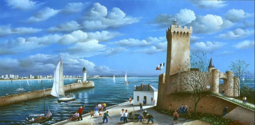 (795)-Les Sables d'Olonne-La Tour d'Arundel-2000-hsb de 30x55 cm. (795)-Les Sables d'Olonne-La Tour d'Arundel-2000-hsb de 30x55 cm.