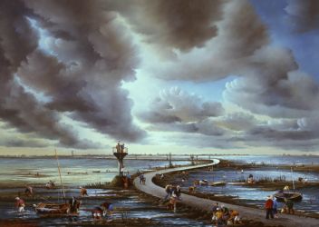 (803)-Le Passage du Gois-Noirmoutier-2001-hsb 38x46 cm. (803)-Le Passage du Gois-Noirmoutier-2001-hsb 38x46 cm.