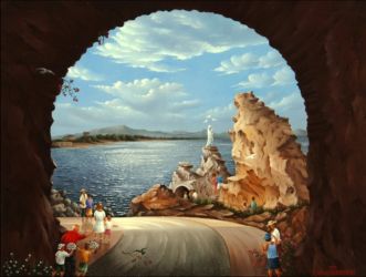 (874)-Biarritz-Le Rocher de la Vierge-2013-hsb 27x35 cm. (874)-Biarritz-Le Rocher de la Vierge-2013-hsb 27x35 cm.